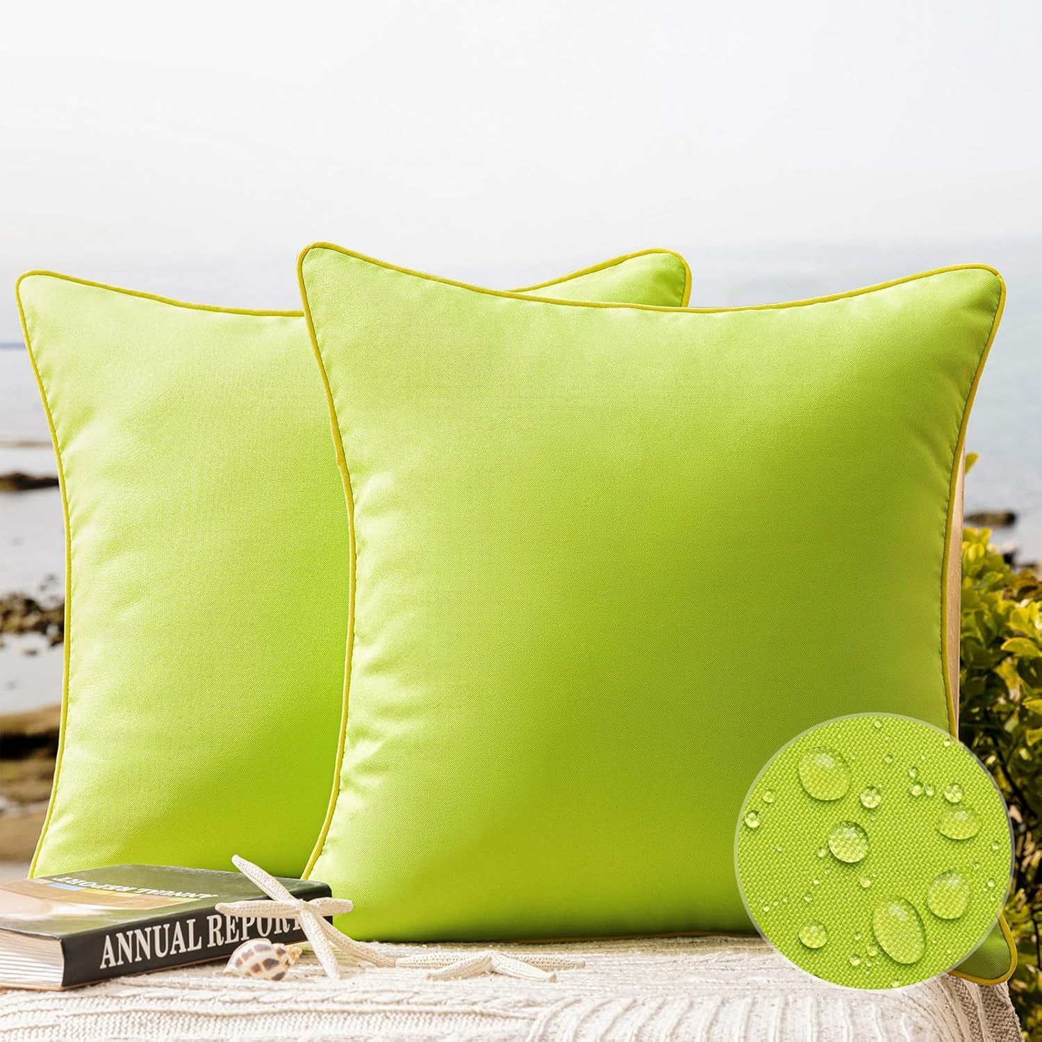 Outdoor Waterproof Solid Throw Decorative Pillow Cover Decorative Square Outdoor Pillows Cushion Case Patio Pillows For Couch Tent